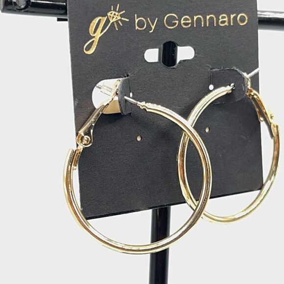 G by Gennaro Classic Gold Hoops Earrings $16ea / 3 for $25 - Picture 1 of 5